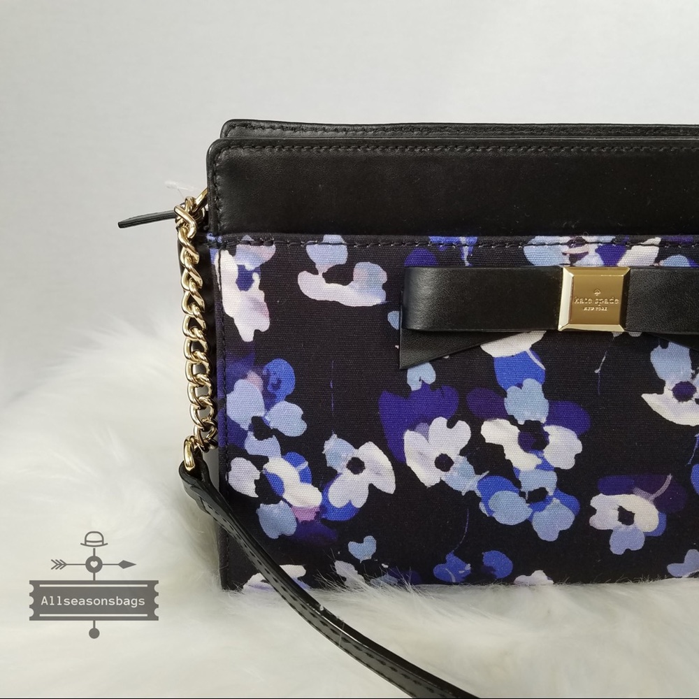 Kate Spade Montfort Angelica Crossbody Floral Blue - Picture 3 of 8